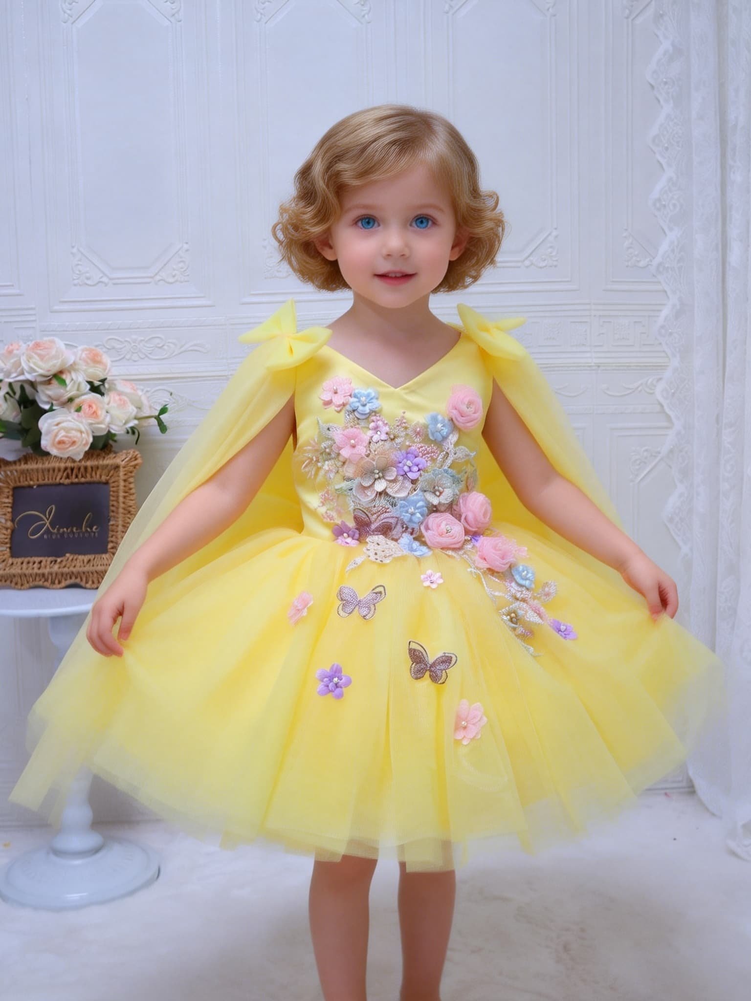 Embroidery Yellow Dress - Abito da sposa di lusso personalizzato