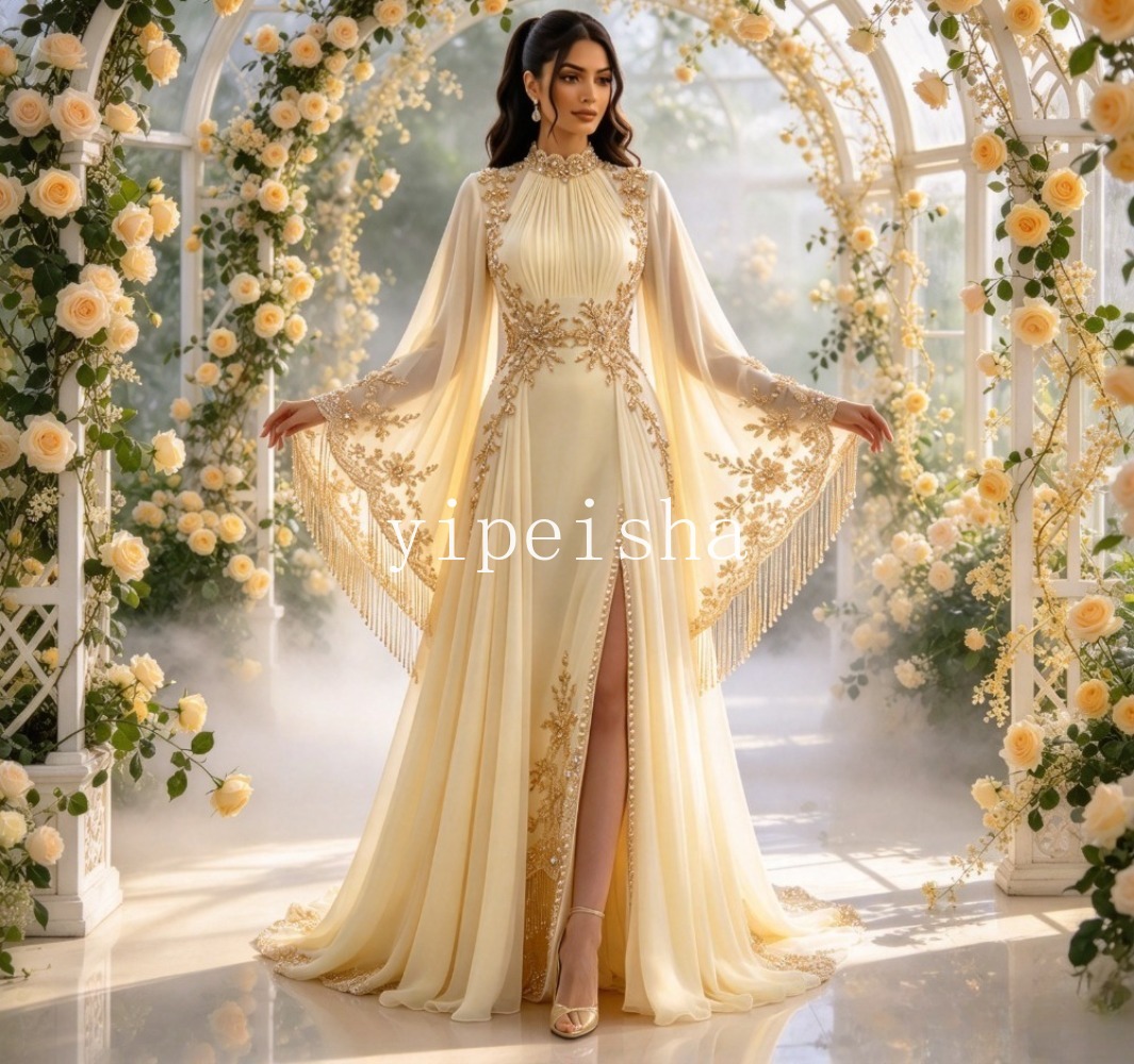 Embroidery Yellow Dress - Abito da sera personalizzato color giallo