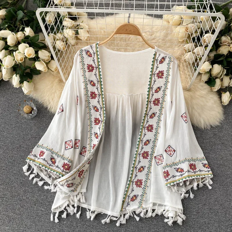Camicia da donna estiva Cardig - Embroidery Cotton Shirt recensione e prezzo