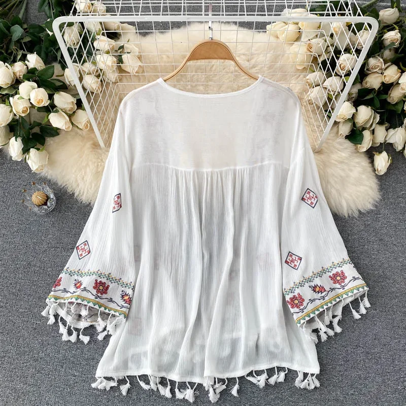 Camicia da donna estiva Cardig - Embroidery Cotton Shirt recensione e prezzo
