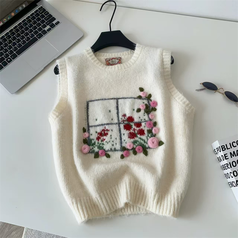 Gilet lavorato a maglia con ri - Embroidery Rose recensione e prezzo