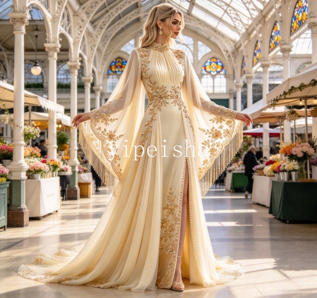Abito da sera personalizzato c - Embroidery Yellow Dress recensione e prezzo