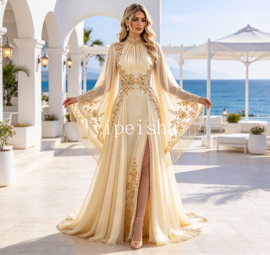 Abito da sera personalizzato c - Embroidery Yellow Dress recensione e prezzo