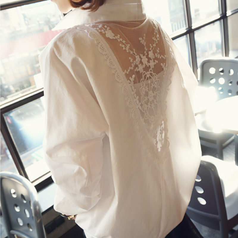 Moda scollo a v ricamo garza i - Embroidery Cotton Shirt recensione e prezzo