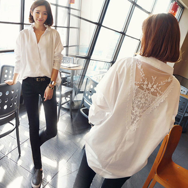 Moda scollo a v ricamo garza i - Embroidery Cotton Shirt recensione e prezzo